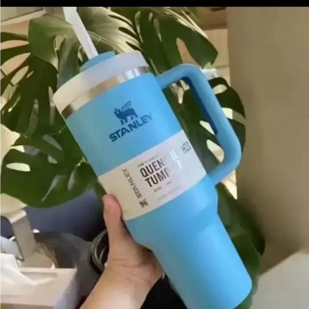Stanley-vaso con asa y tapa de paja de acero inoxidable, taza de viaje térmica